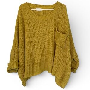 P. Cill Women's chunky knit Yellow Oversized sweater Size 1X